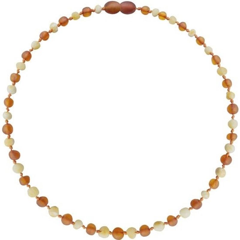 Foto van Wild sun barnsteen ketting kind - amber ketting - baltische barnsteen - 36 cm - milk / cognac