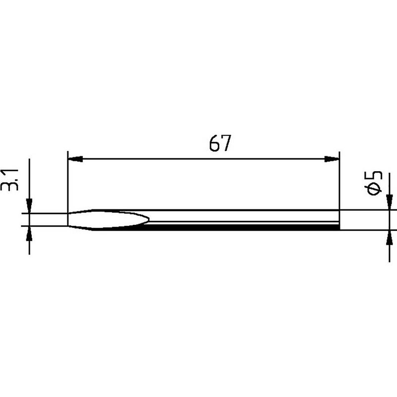 Foto van Ersa 0032kd soldeerpunt beitelvorm, recht grootte soldeerpunt 3.10 mm inhoud: 1 stuk(s)