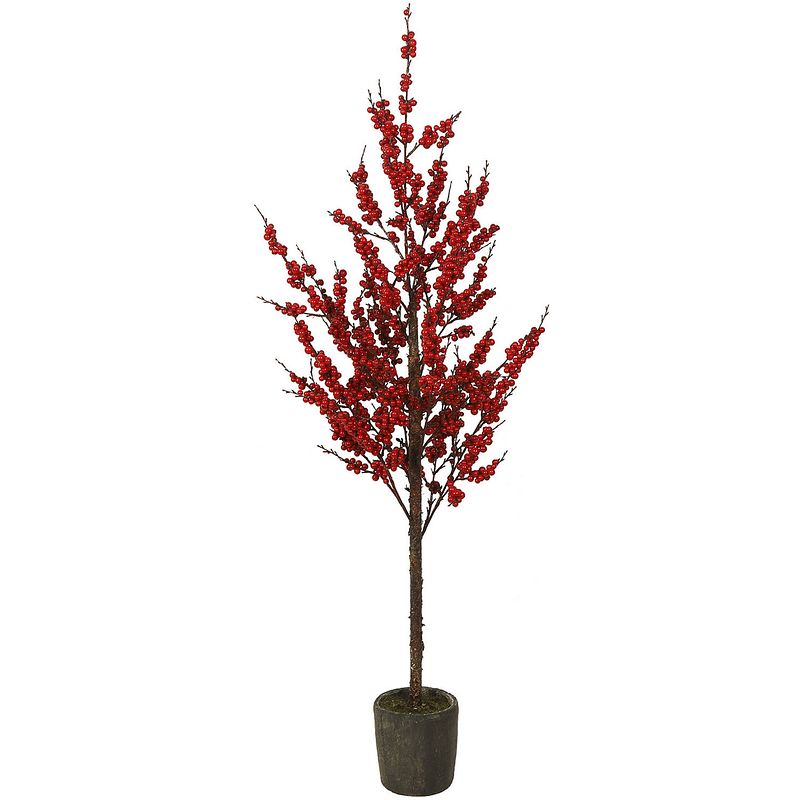 Foto van Tom kunstplant pyracantha 171 cm zijde rood