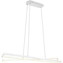 Foto van Led hanglamp - trion ediyon - 35w - aanpasbare kleur - dimbaar - rechthoek - mat wit - aluminium