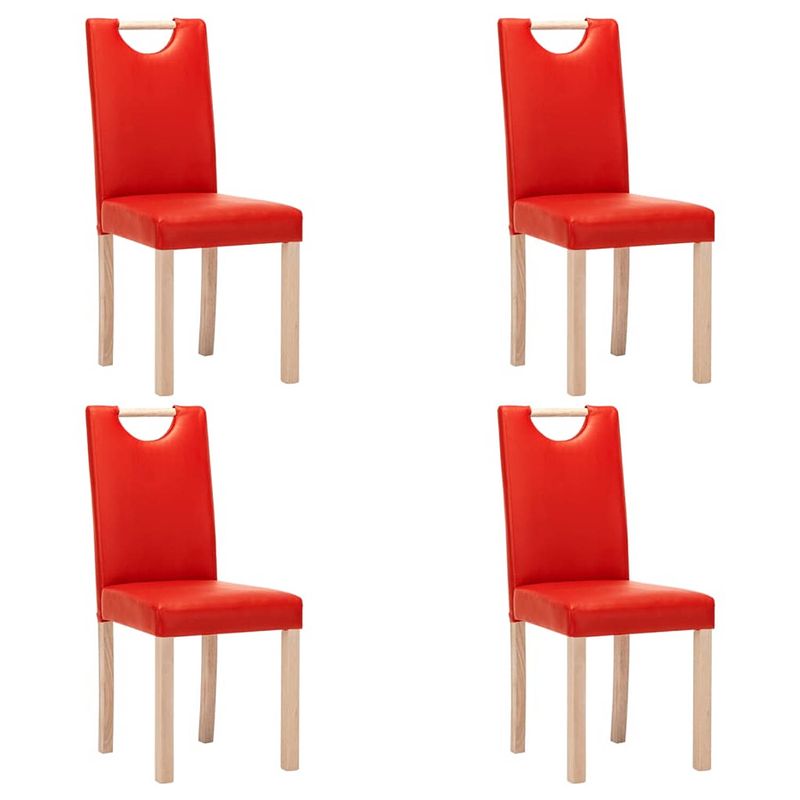 Foto van Vidaxl eetkamerstoelen 4 st kunstleer rood