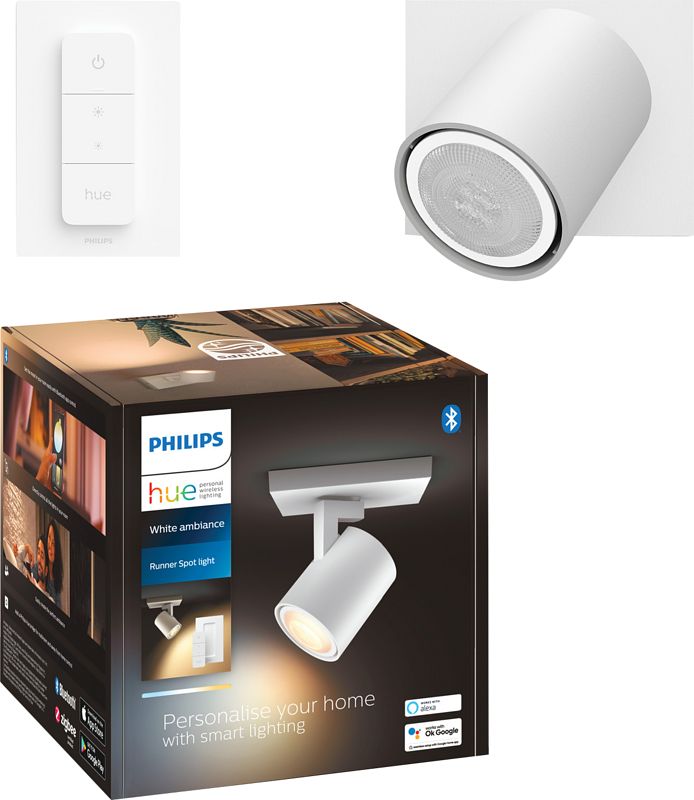 Foto van Philips hue runner 1x opbouwspot -warm tot koelwit licht (wit)