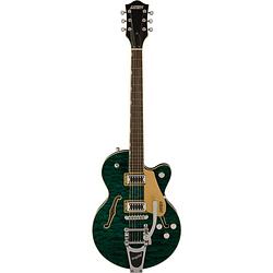 Foto van Gretsch g5655t-qm electromatic center block jr. single-cut quilted maple bigsby mariana semi-akoestische gitaar
