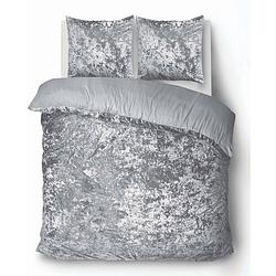 Foto van Isleep dekbedovertrek crushed velvet - antraciet - 2-persoons 200x200/220 cm