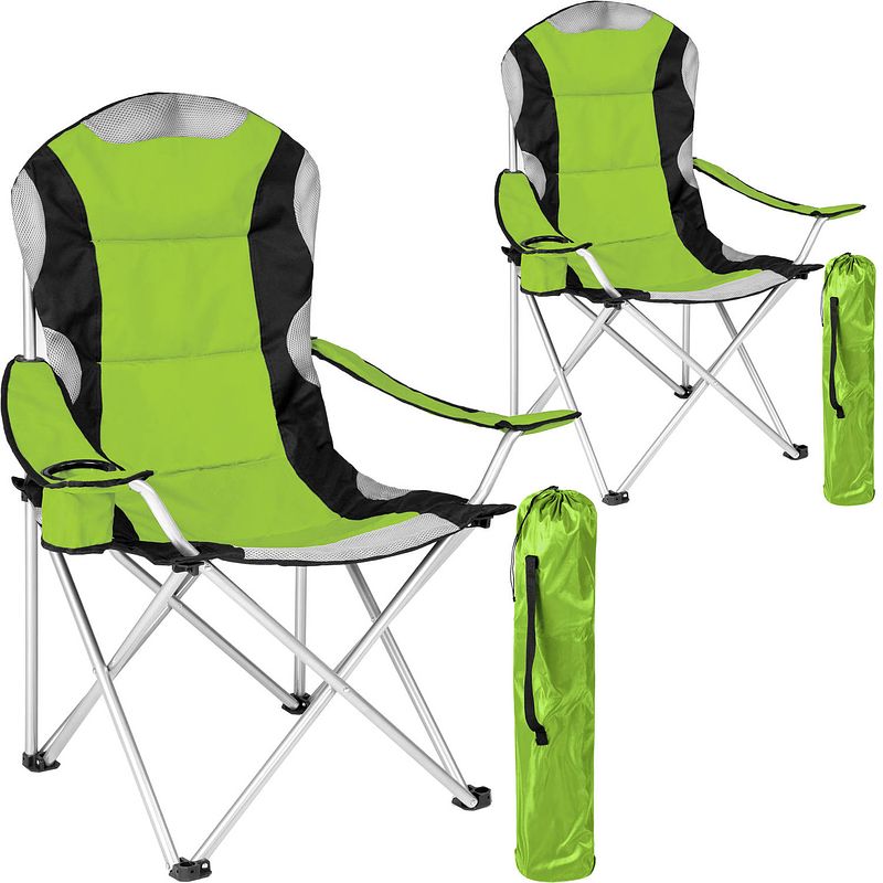 Foto van Tectake stoelenset luxe campingstoelen - groen;zwart