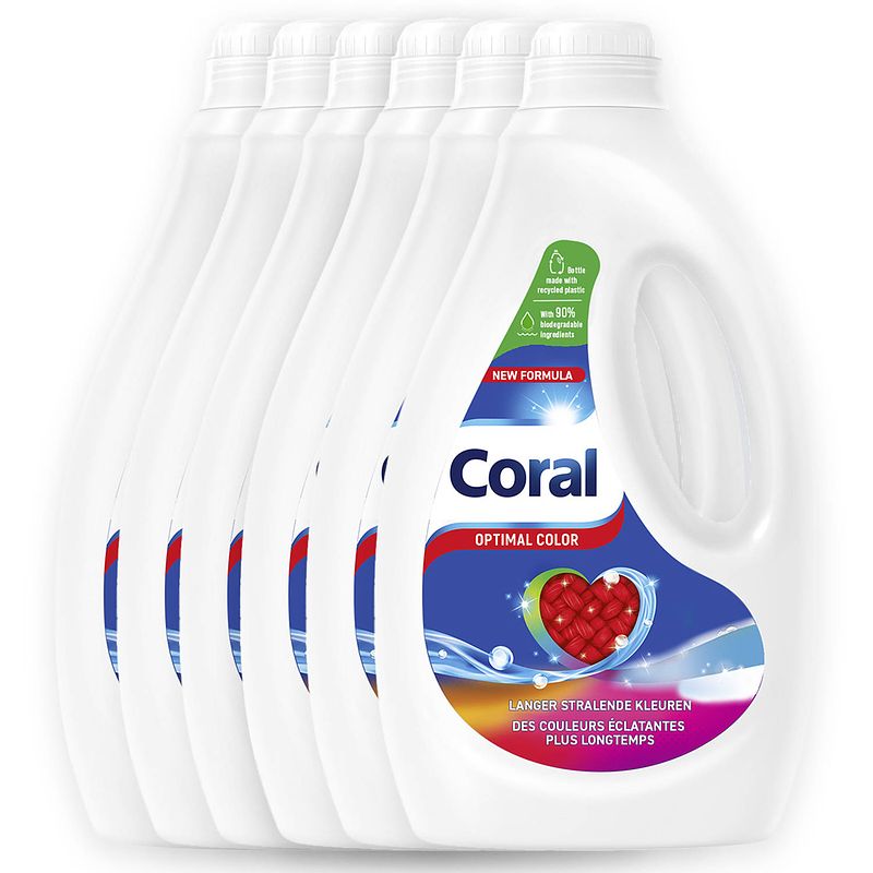 Foto van Coral - vloeibaar wasmiddel - optimal color - voordeelverpakking 6 x 26 wasbeurten