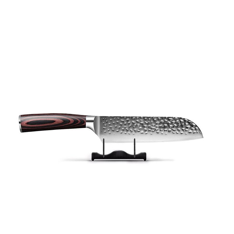 Foto van Shinrai japan hammered rvs santoku 18 cm