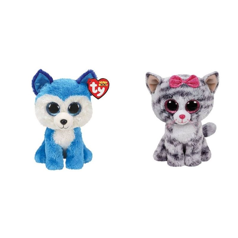 Foto van Ty - knuffel - beanie boo's - prince husky & kiki cat