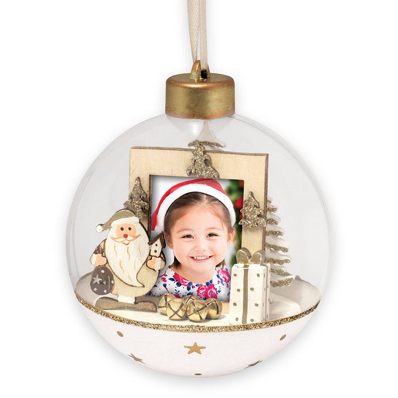 Foto van Haes deco - foto kerstbal xl voor pasfoto 3,5 x 4,5 cm - rond 10 cm - ls447hs