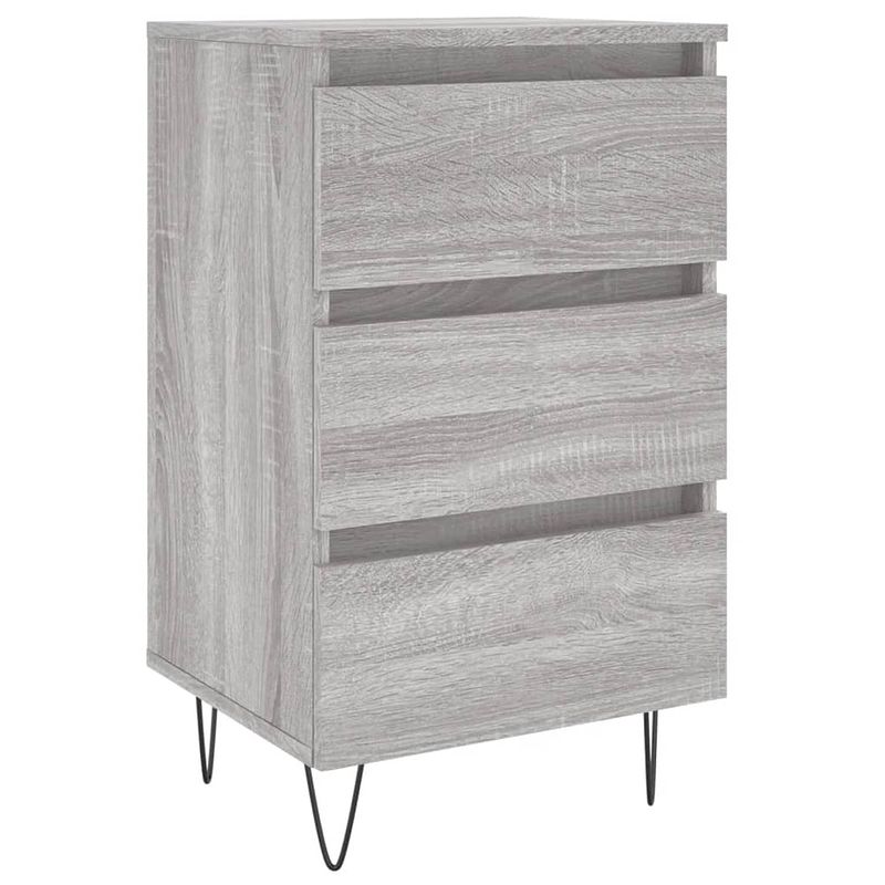 Foto van The living store nachtkastje vintage - grijs sonoma eiken - 40x35x69 cm - bewerkt hout