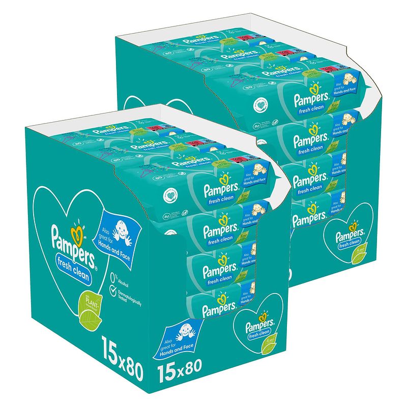 Foto van Pampers - fresh clean - billendoekjes - 2400 doekjes - 30 x 80