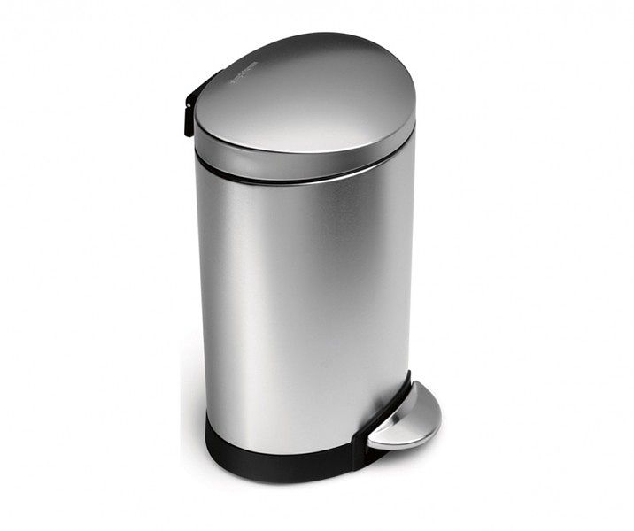 Foto van Simplehuman semi round stepcan 10 liter mat rvs