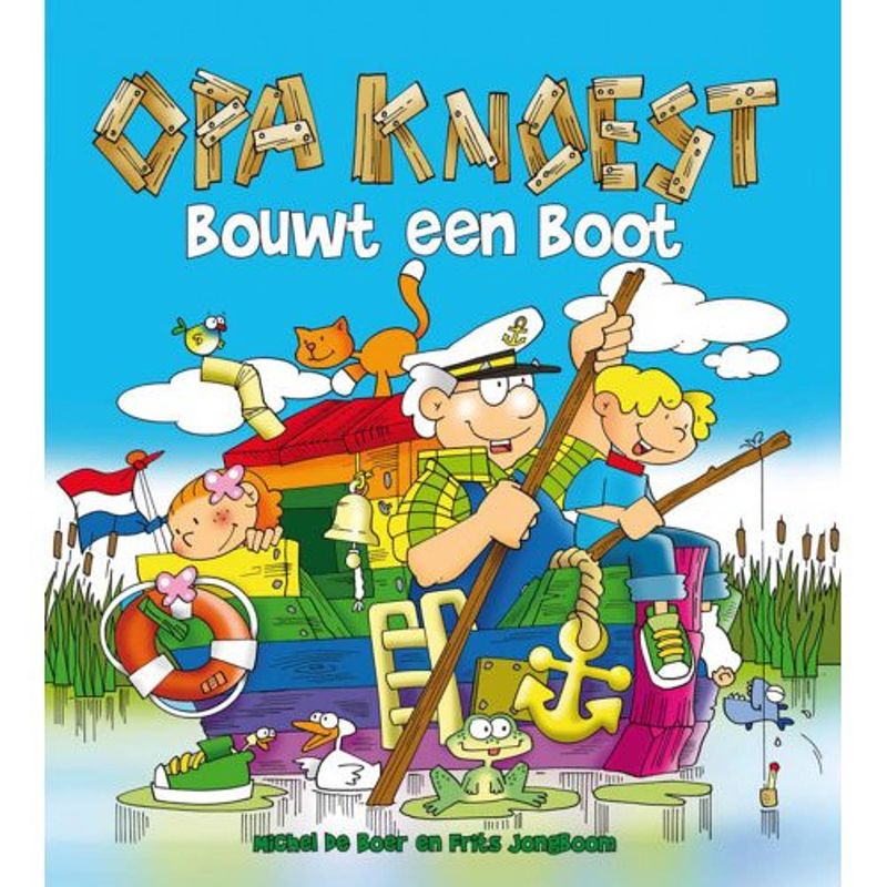 Foto van Opa knoest bouwt een boot