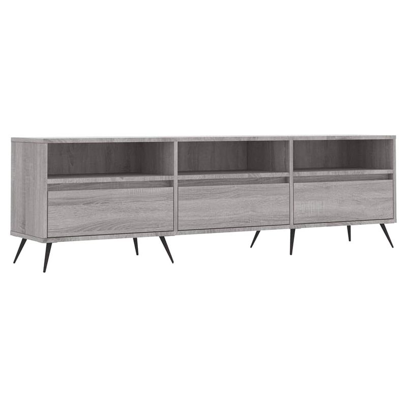 Foto van The living store tv-meubel - - 150 x 30 x 44.5 cm - grijs sonoma eiken