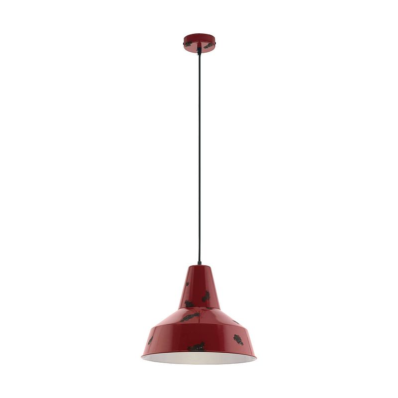 Foto van Eglo vintage somerton - hanglamp - 1 lichts - rood