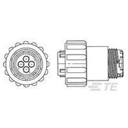 Foto van Te connectivity 788157-2 kabelschoen, male (rond) stekker, recht serie (ronde connectors): cpc totaal aantal polen: 9 1 stuk(s)