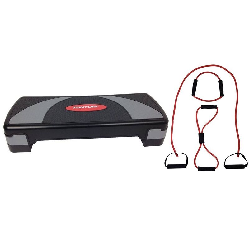 Foto van Tunturi - fitness set - aerobic step - tubing set rood