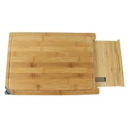Foto van Otix 3in1 snijplank - met keukenweegschaal en messenslijper - 38x25,8x3,5cm - bamboe