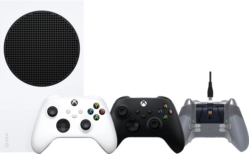 Foto van Xbox series s + wireless controller carbon zwart + pdp play & charge kit