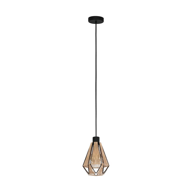 Foto van Eglo adwickle hanglamp - e27 - 17 cm - zwart/bruin