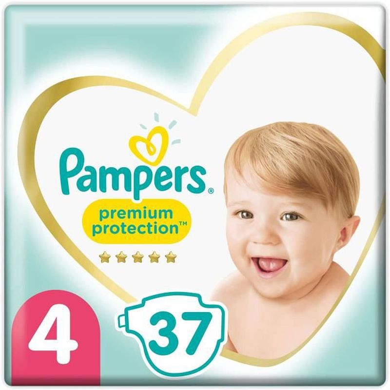 Foto van Pampers 37 premium protection luiers maat 4