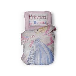 Foto van Linnick kinder dekbedovertrek 100% katoen prinses vanessa - roze 140x200cm
