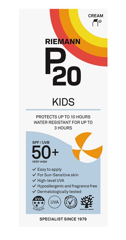 Foto van Riemann p20 zonnebrand lotion kids spf50+