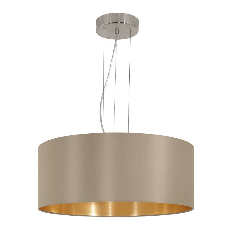 Foto van Eglo maserlo hanglamp - e27 - ø 53 cm - taupe/goud