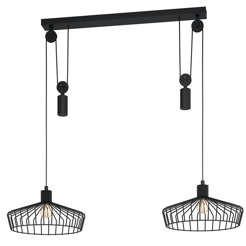 Foto van Eglo winkworth hanglamp - e27 - 117 cm - zwart