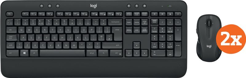 Foto van Logitech mk545 draadloze toetsenbord en muis qwerty 2-pack