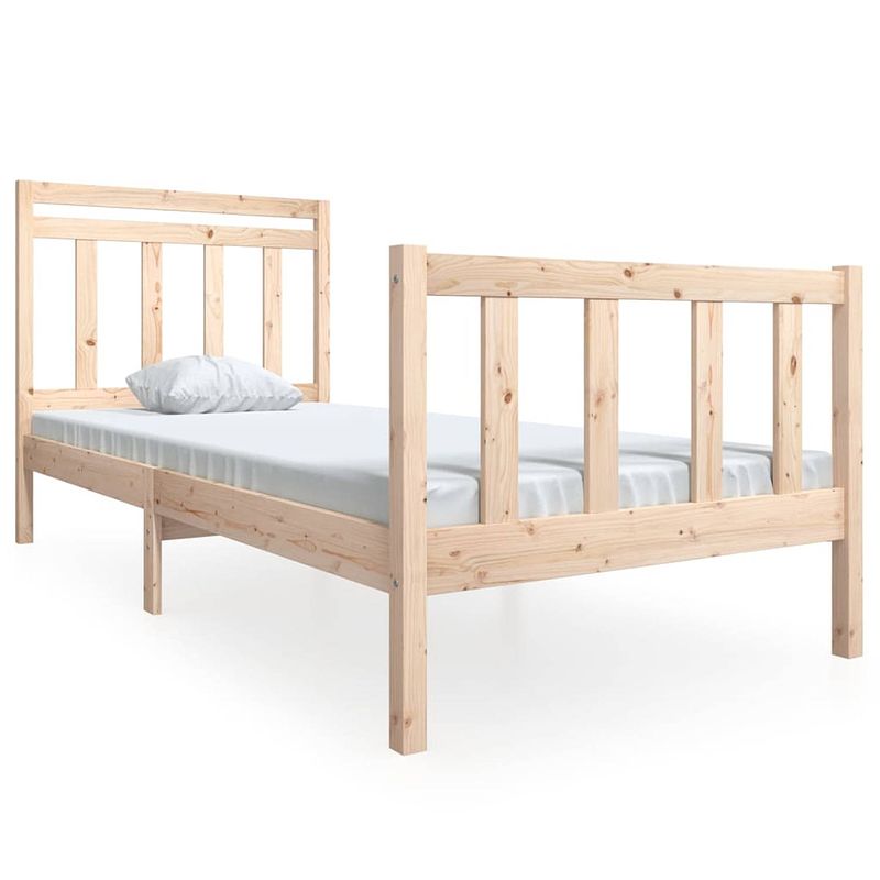 Foto van The living store bedframe grenenhout - 205.5 x 96 x 100 cm - rustiek design