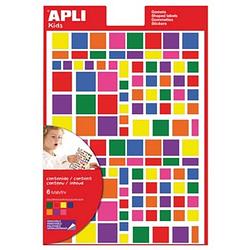 Foto van Apli kids verwijderbare stickers, vierkant, blister met 756 stuks in geassorteerde kleuren en groottes