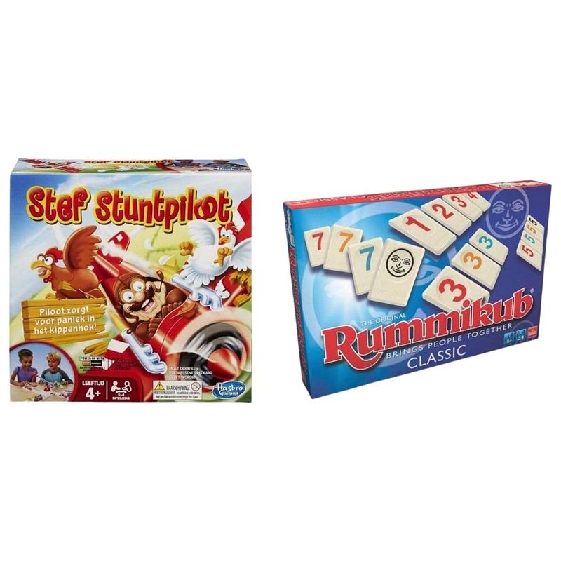 Foto van Spellenbundel - 2 stuks - stef stuntpiloot & rummikub original