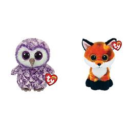 Foto van Ty - knuffel - beanie boo'ss - moonlight owl & fox