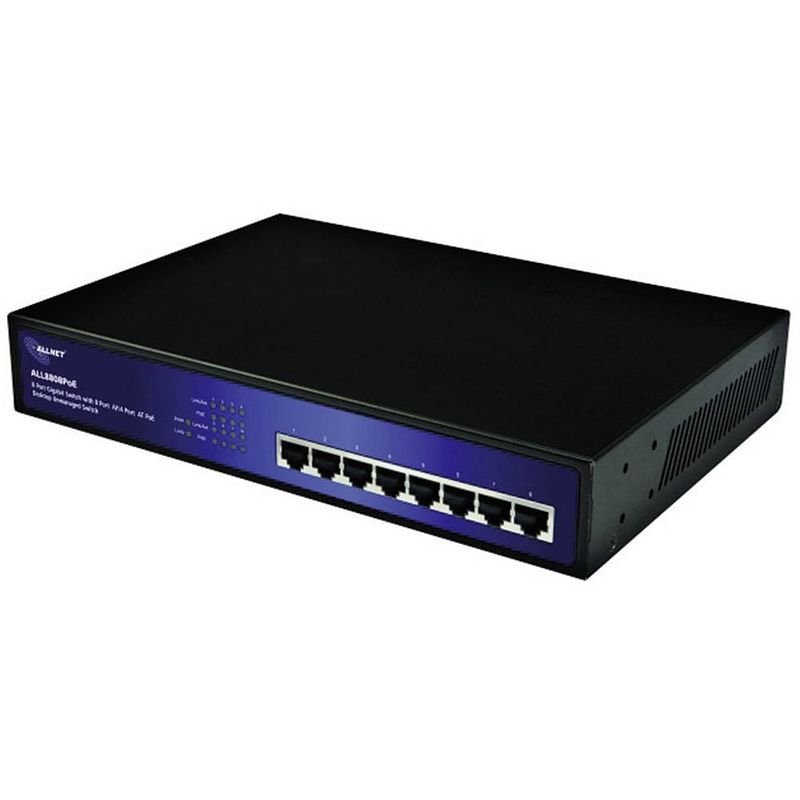 Foto van Allnet all8808poe netwerk switch 8 poorten 1 gbit/s poe-functie