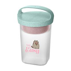 Foto van Koziol bio-circulair - buddy snackbox met deksel 700 ml pusheen take it easy - gerecycled zonnebloemolie - blauw