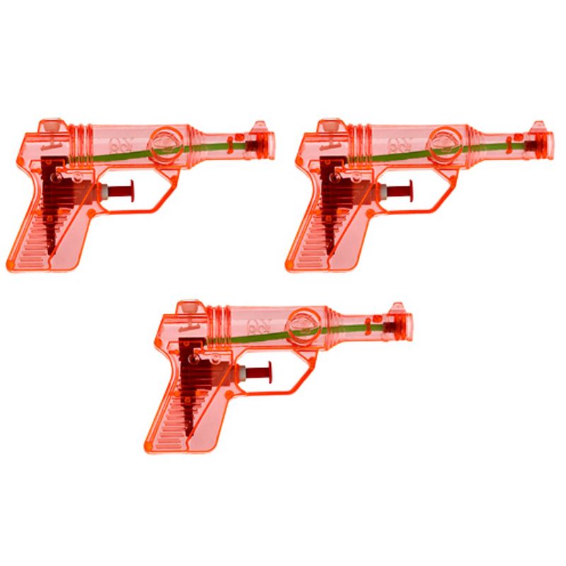 Foto van 3x waterpistool/waterpistolen rood 13 cm - waterpistolen