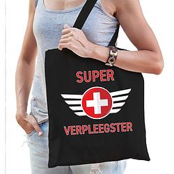 Foto van Super verpleegster cadeau tas zwart voor dames - feest boodschappentassen