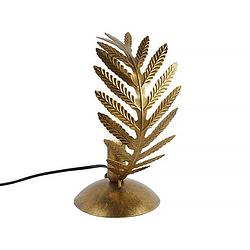 Foto van Ylumen tafellamp palm 1 blad h 24 cm goud bruin