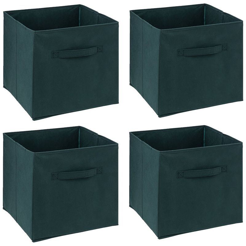 Foto van Set van 4x opbergmand 29 liter emerald groen 31 x 31 x 31 cm - opbergmanden