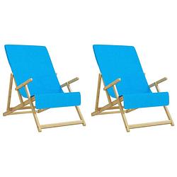 Foto van Vidaxl strandhanddoeken 2 st 400 g/m² 60x135 cm stof turquoise