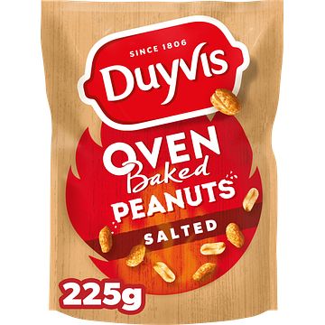 Foto van Duyvis oven baked pinda's original 225gr bij jumbo