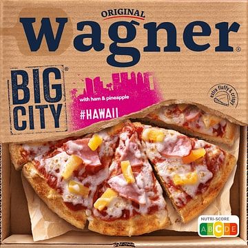 Foto van Original wagner big city pizza with ham & pineapple #hawaii 435g bij jumbo