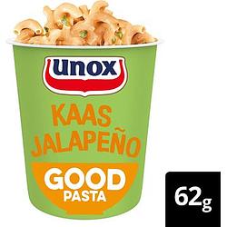 Foto van Unox good pasta kaas jalapeno 62g aanbieding bij jumbo | 2 cups of verpakkingen m.u.v. cupasoup verpakking 10 stuks