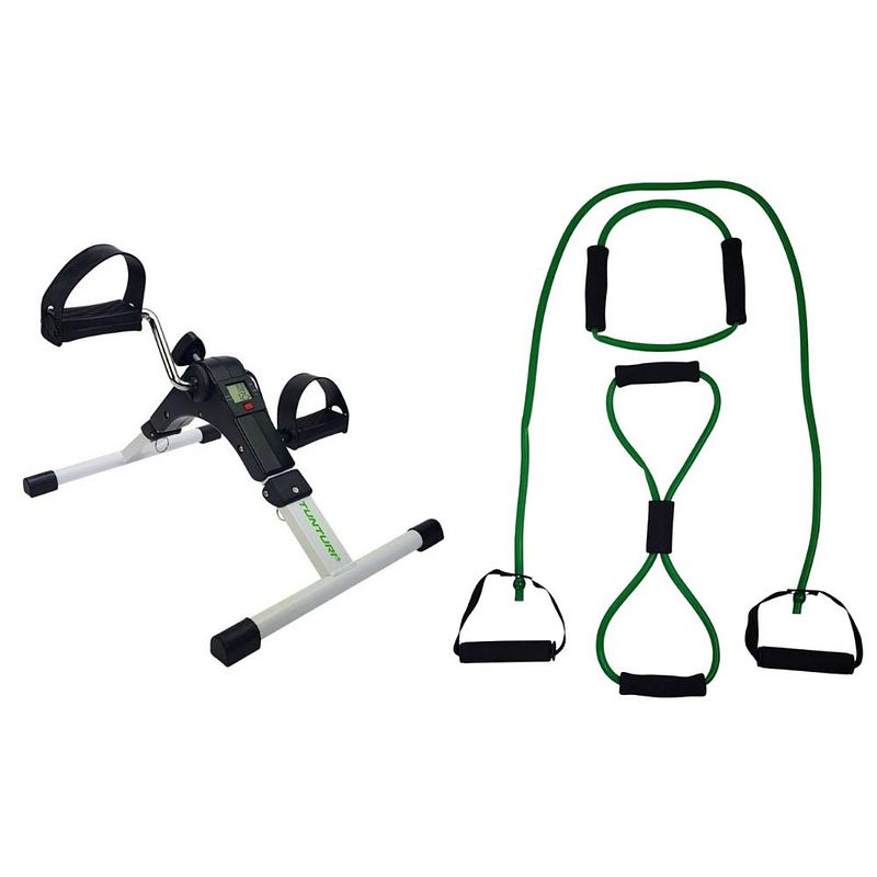 Foto van Tunturi - fitness set - stoelfiets - tubing set groen