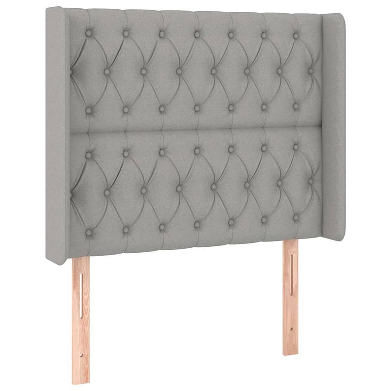 Foto van The living store hoofdeind comfort - hoofdbord - lichtgrijs - 93x16x118/128 cm - duurzaam materiaal