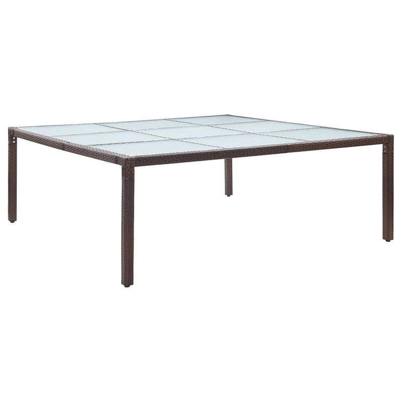 Foto van Vidaxl tuintafel 200x200x74 cm poly rattan bruin