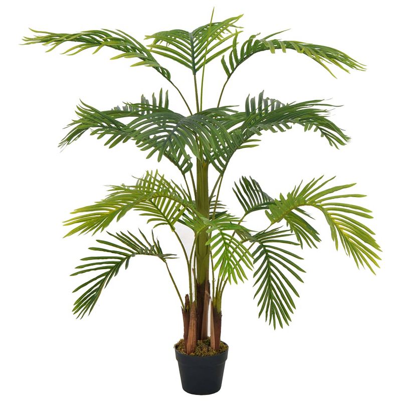 Foto van Vidaxl kunstplant met pot palm 120 cm groen