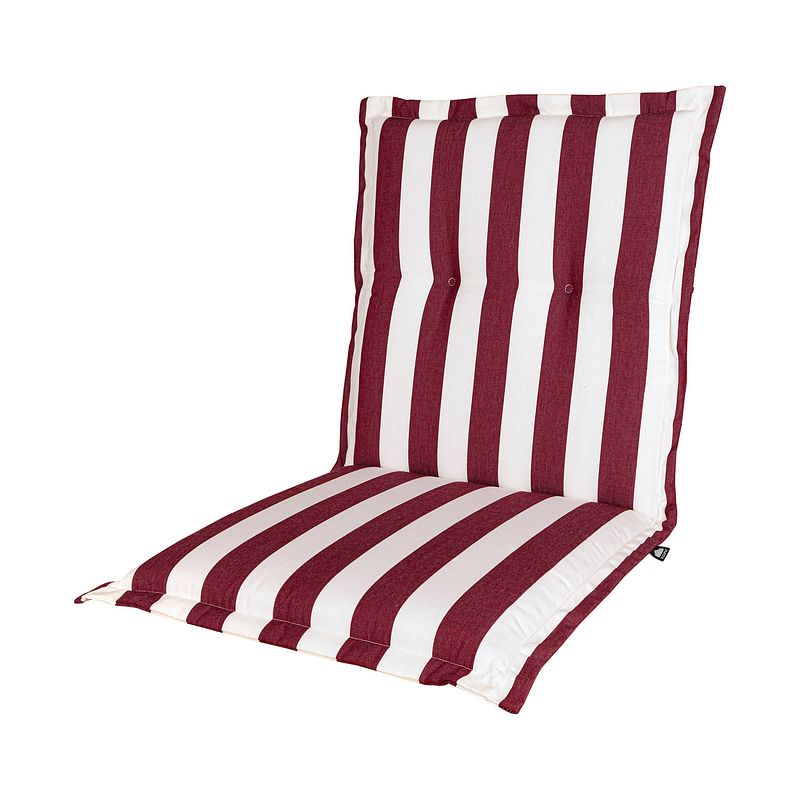 Foto van Kopu® mila bordeaux - comfortabel tuinkussen met lage rug - rood/wit