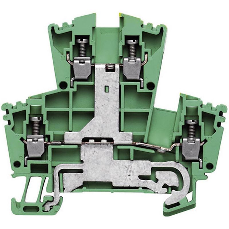 Foto van 2-rijige veiligheidsgeleider-aansluitblokken - wdk weidmüller wdk 2.5pe 1036300000-1 groen, geel 1 stuk(s)